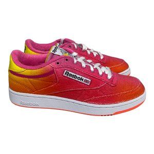 REEBOK Men's Daniel Moon x Club C 85 'Atomic Pink Alert Yellow' Size 9 NEW